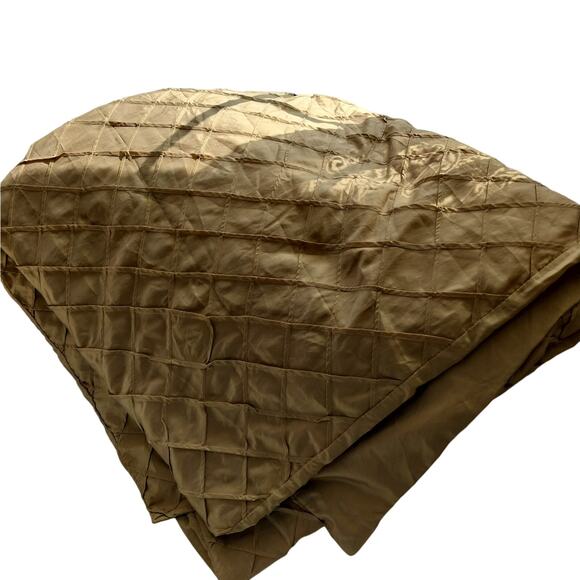 GORGEOUS GOLD! DIAMOND TUFTED GOLD SATIN DUVET COVER & MATCHED SHAMS SET! SZ FL - Picture 5 of 10